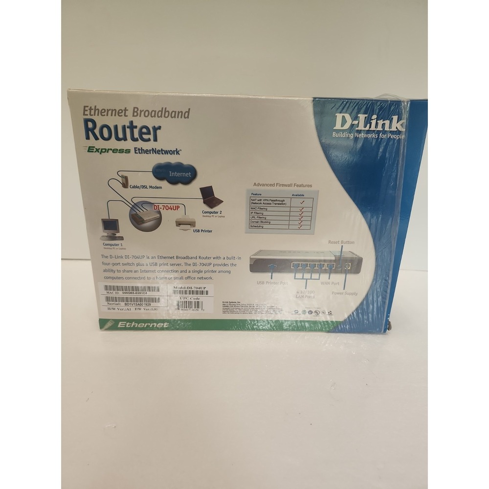 D‎ Link Ethernet Broadband Router